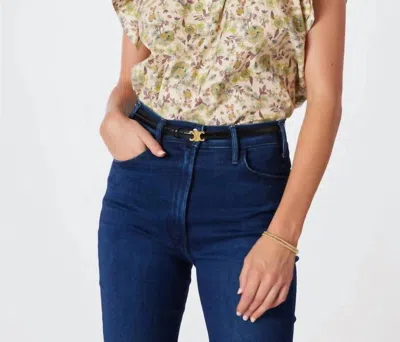 Bishop + Young Margarita Poplin Top In Aster Natural Print