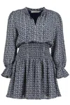 Bishop + Young Marmont Boho Dress In Mosaic Print In Blue