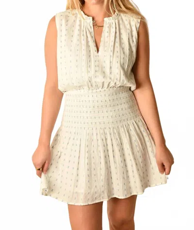 Bishop + Young Marmont Sleeveless Dress In Embroidered Azure In White