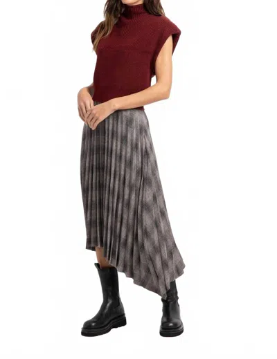 Bishop + Young Max Shoulder Pad Sweater In Scarlett In Multi