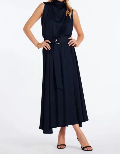 Bishop + Young Micro Plisse Skirt In Indigo In Blue