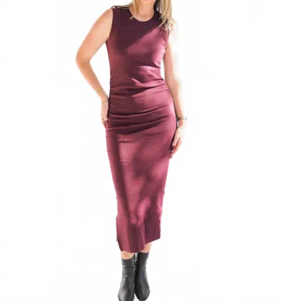 Bishop + Young Moderne Rib Knit Dress In Crimson In Pink
