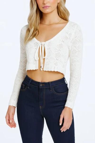 Bishop + Young Monet Long Sleeve Cardigan In White