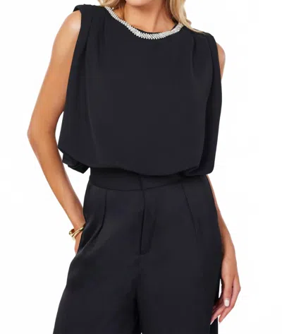BISHOP + YOUNG MONROE BUBBLE HEM TOP IN BLACK