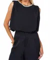 Bishop + Young Monroe Bubble Hem Top In Black