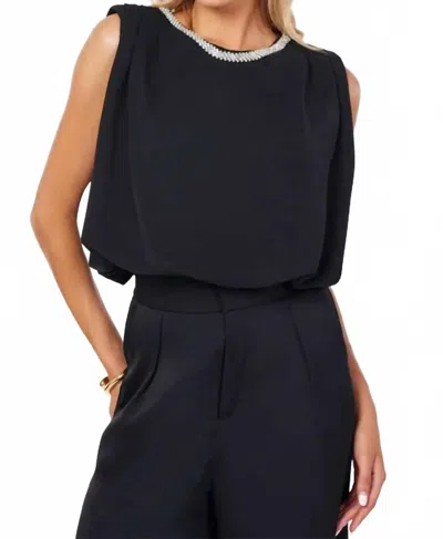 BISHOP + YOUNG MONROE BUBBLE HEM TOP IN BLACK