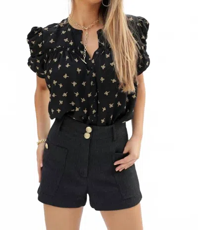 Bishop + Young Moon Light Mile Cavalli Short In Midnight Black In Multi