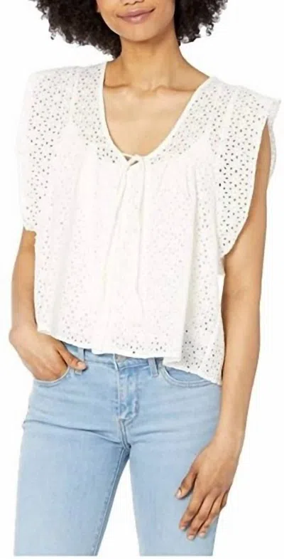 Bishop + Young Nadia Flutter Sleeve Top In Shell In White