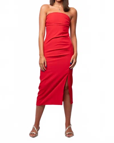 Bishop + Young Naomi Strapless Dress In Cherry In Black