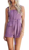 Bishop + Young Nikki Romper In Purple Moonflower In Multi