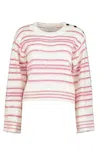BISHOP + YOUNG NOELLE STRIPE FUZZY SWEATER IN PINK/WHITE