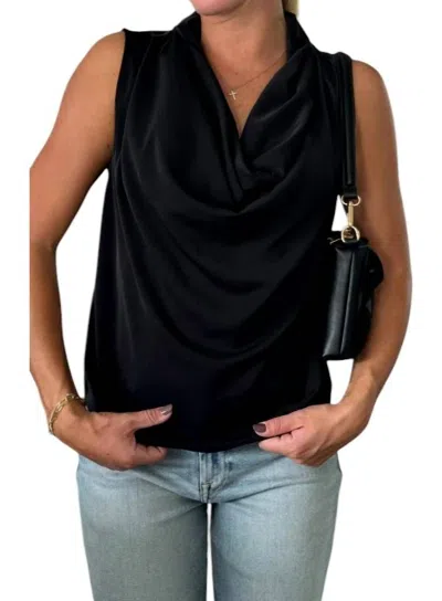 Bishop + Young Olivia Cowl Neck Top In Black
