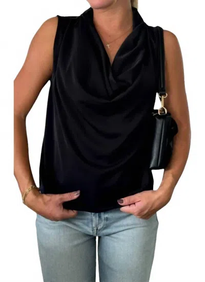Bishop + Young Olivia Cowl Neck Top In Black
