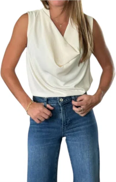 Bishop + Young Olivia Cowl Neck Top In White