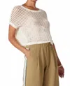 Bishop + Young Open Weave Pullover Top In Ivory In White