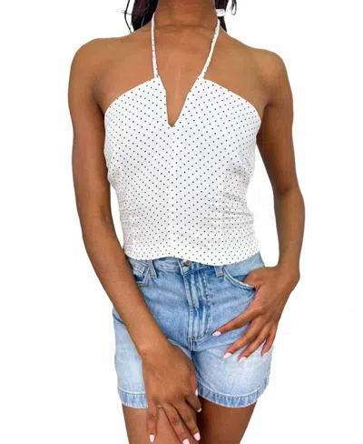 Bishop + Young Polka Seaside Halter Top In Cream In White