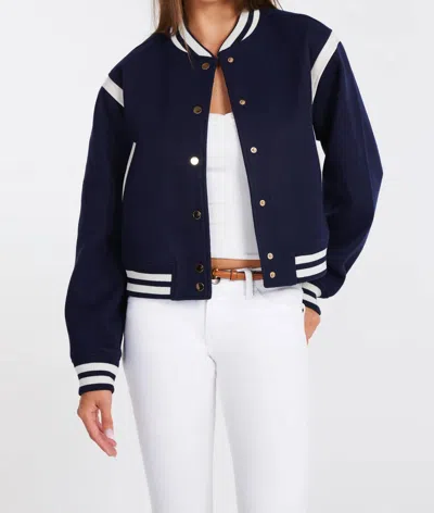 Bishop + Young Power Play Varsity Jacket In Indigo In Multi