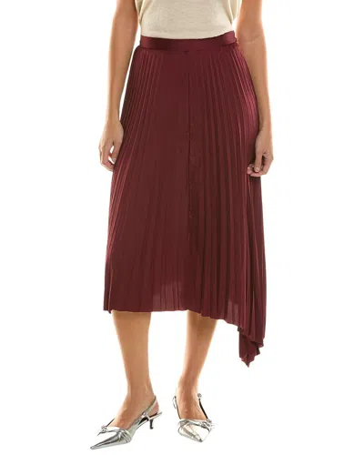Bishop + Young Presley Pleated Midi Skirt In Red