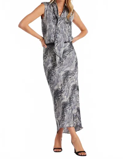 Bishop + Young Print Bias Cut Slip Skirt In Python In Multi
