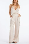 Bishop + Young Pull-on Satin Cargo Pant In Neutral