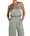 Bishop + Young Renee Satin Camisole In Olive In Green