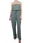 Bishop + Young Renee Strapless Cargo Jumpsuit In Olive In Green