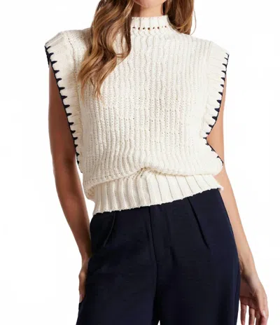 Bishop + Young Richie Whipstitch Sweater In Ivory In White