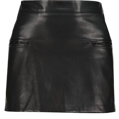 Bishop + Young Romance Thea Vegan Leather Mini Skirt In Black