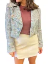 Bishop + Young Romantic Flair Emile Moto Jacket In Jade In Multi