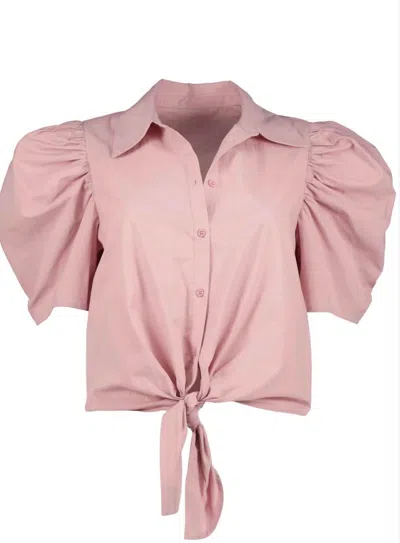 Bishop + Young Rosetta Tie Front Top In Anise In Multi