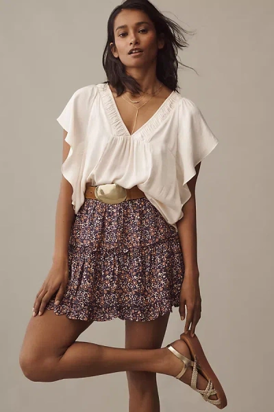 Bishop + Young Ruffle Mini Skirt In Multicolor