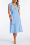 Bishop + Young Salerno Trim Detail Dress In Blue