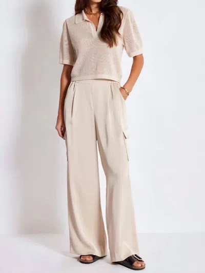Bishop + Young Satin Cargo Pant In Tan In Multi