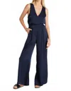 Bishop + Young Satin Dori Pants In Navy In Blue
