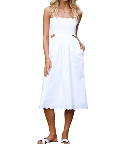 Bishop + Young Scalloped Cutout Dress In Shell In White
