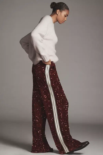Bishop + Young Sequin Track Pants In Purple