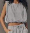 Bishop + Young Seraphina Stripe Bubble Top In Gray
