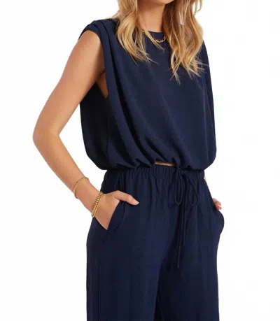 Bishop + Young Serafina Top In Navy In Blue