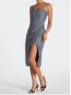 Bishop + Young Seville Stripe Corset Dress In Grey In Multi