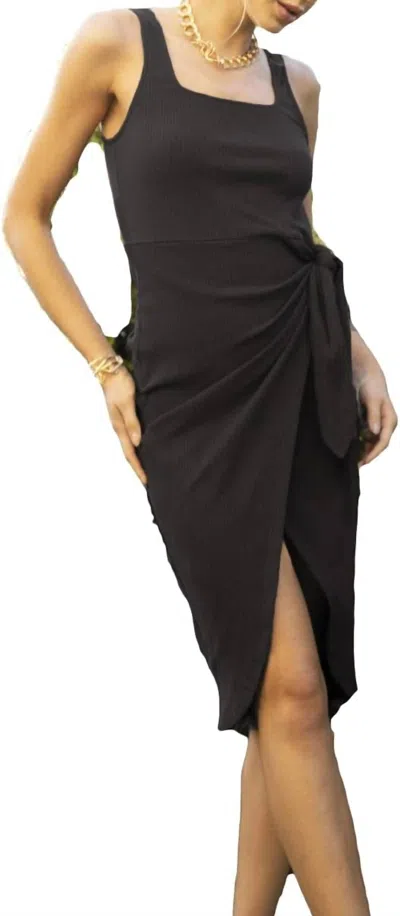 Bishop + Young Shawna Side Tie Dress In Black