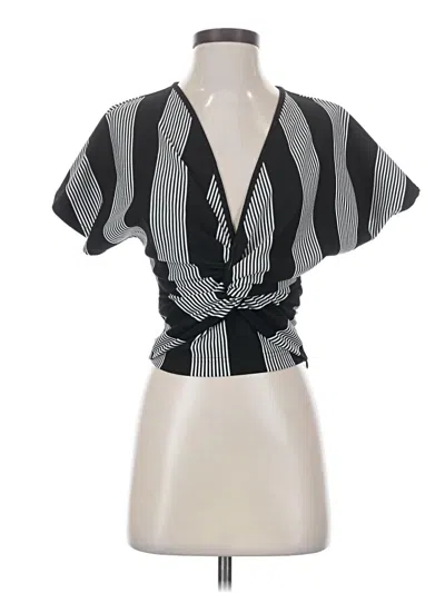 Pre-owned Bishop + Young Short Sleeve Blouse In Black