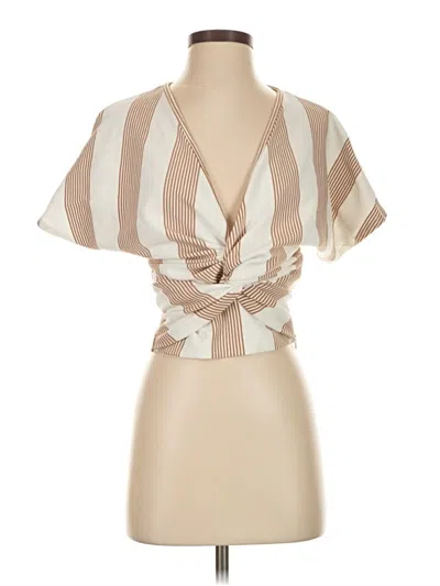 Pre-owned Bishop + Young Short Sleeve Blouse In Brown