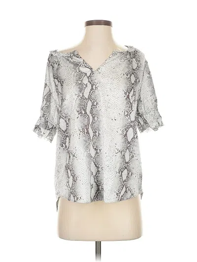 Pre-owned Bishop + Young Short Sleeve Blouse In Silver