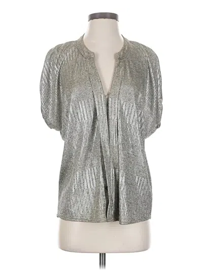 Pre-owned Bishop + Young Short Sleeve Blouse In Silver