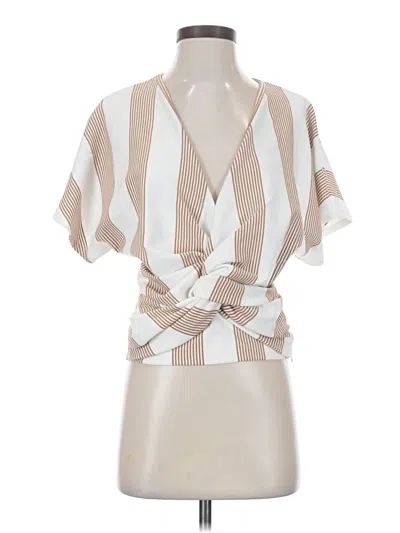 Pre-owned Bishop + Young Short Sleeve Blouse In Tan