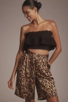 Bishop + Young Silky Belted Bermuda Shorts In Brown