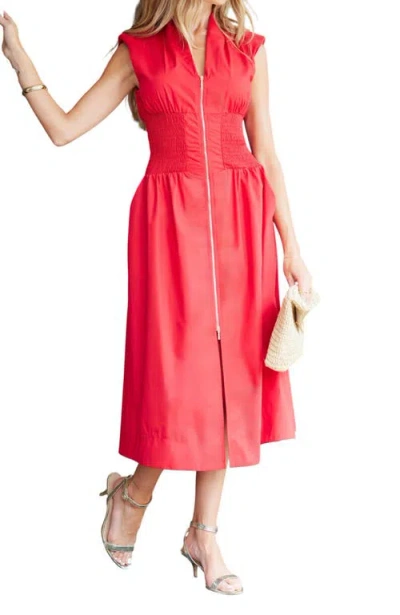 Bishop + Young Skye Zip Front Dress In Red