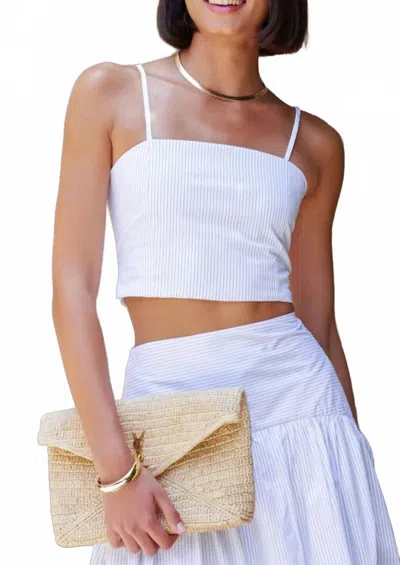 Bishop + Young Sorrento Corset Top In Black & White Pinstripe In Multi