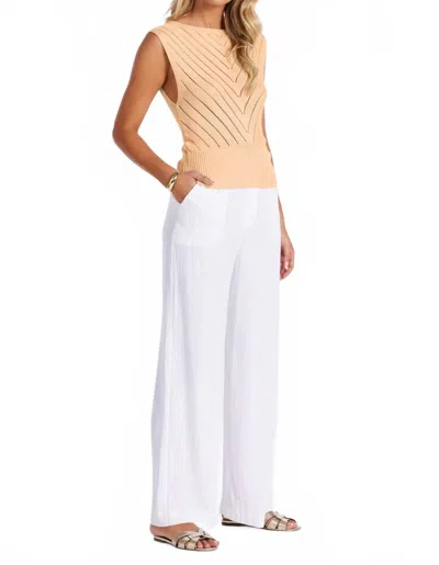 Bishop + Young Sorrento Linen Pants In Shell In White