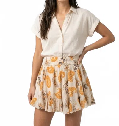 Bishop + Young Splendor Flare Skirt In Multi In Yellow